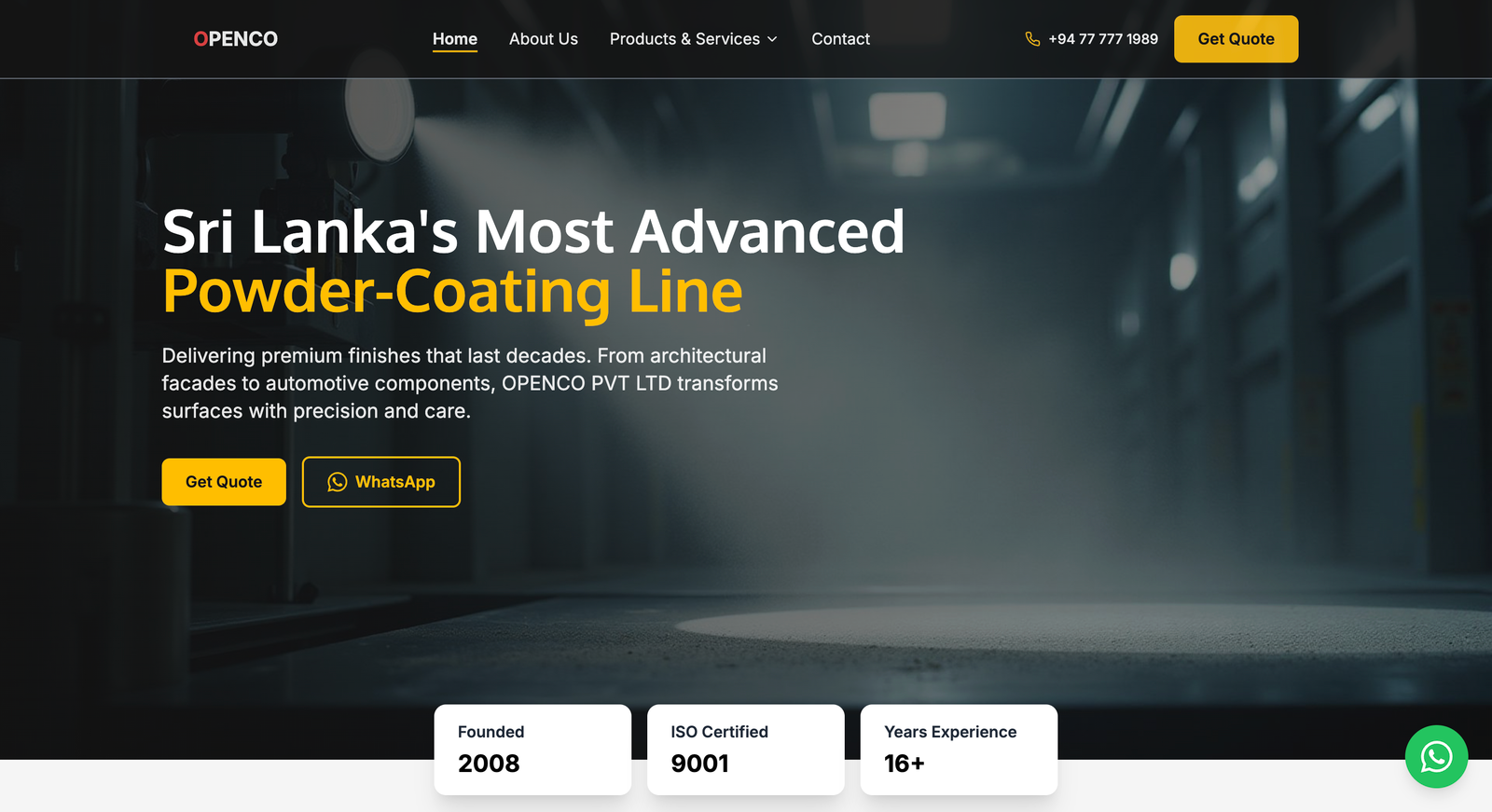 OpenCo Powder Coating Website